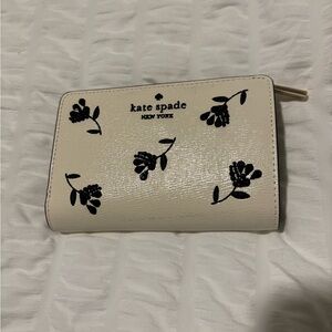 Kate Spade Ivory Wallet with Black Floral Accents